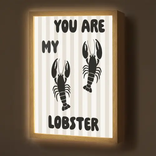 Lobster - Beige - Minimalistisch Light Box met batterij (Wandlamp) middel -z3d_website