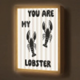 Lobster - Beige - Minimalistisch Light Box met batterij (Wandlamp) middel -z3d_website