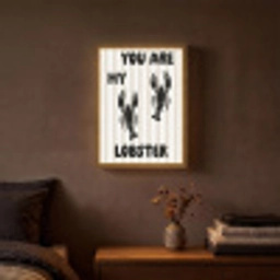Lobster - Beige - Minimalistisch Light Box met batterij (Wandlamp) middel -sfeer4