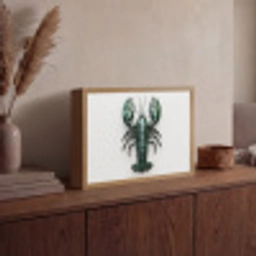 Kreeft - Glossier - Groen - Wit Light Box met batterij (Wandlamp) middel -sfeer2