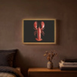 Kreeft - Glossier Rood - Zwart Light Box met batterij (Wandlamp) middel -sfeer4