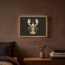 Kreeft - Goud - Textuur - Zwart Light Box met batterij (Wandlamp) middel -sfeer4