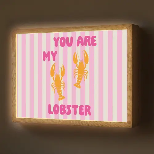 Lobster - Love - Valentijn Light Box met batterij (Wandlamp) middel -z3d_website