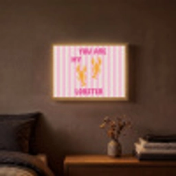 Lobster - Love - Valentijn Light Box met batterij (Wandlamp) middel -sfeer4