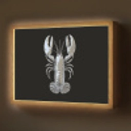 Kreeft - Zilver - Metallic - Luxe Light Box met batterij (Wandlamp) middel -z3d_website