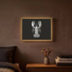 Kreeft - Zilver - Metallic - Luxe Light Box met batterij (Wandlamp) middel -sfeer4