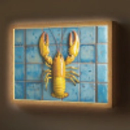 Kreeft - Geel - Blauw - Tegels Light Box met batterij (Wandlamp) middel -z3d_website