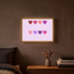 Lolly - Hart - Roze - Snoep Light Box met batterij (Wandlamp) middel -sfeer4