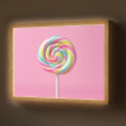 Lolly - Roze - Snoep - Zoet Light Box met batterij (Wandlamp) middel -z3d_website