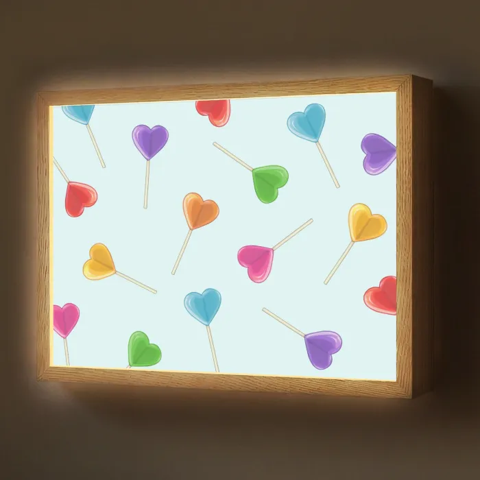 Lolly - Regenboog - Snoep Light Box met batterij (Wandlamp) middel -z3d_website