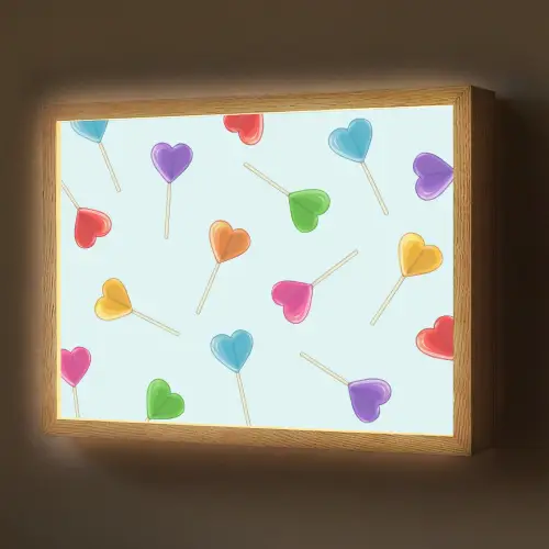 Lolly - Regenboog - Snoep Light Box met batterij (Wandlamp) middel -z3d_website