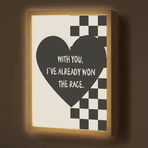 Liefde - Beige - Race Light Box met batterij (Wandlamp) middel -z3d_website