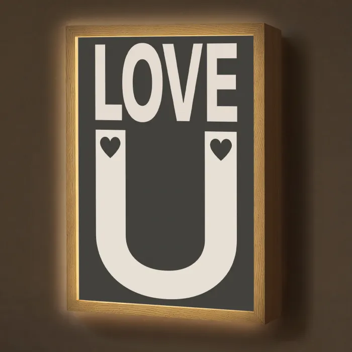 Love - Zwart - Minimalistisch Light Box met batterij (Wandlamp) middel -z3d_website