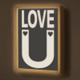 Love - Zwart - Minimalistisch Light Box met batterij (Wandlamp) middel -z3d_website