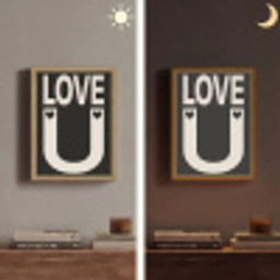 Love - Zwart - Minimalistisch Light Box met batterij (Wandlamp) middel -sfeer3
