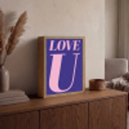 Love - Blauw - Valentijn Light Box met batterij (Wandlamp) middel -sfeer2