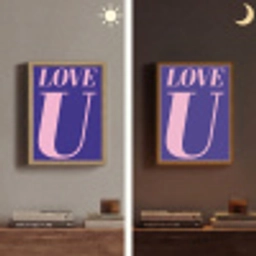 Love - Blauw - Valentijn Light Box met batterij (Wandlamp) middel -sfeer3