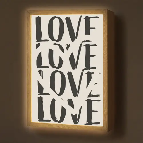 Love - Hart - Beige Light Box met batterij (Wandlamp) middel -z3d_website