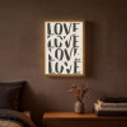 Love - Hart - Beige Light Box met batterij (Wandlamp) middel -sfeer4