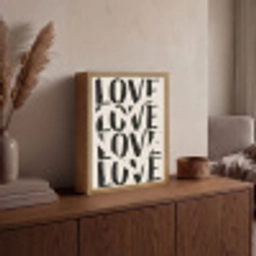 Love - Hart - Beige Light Box met batterij (Wandlamp) middel -sfeer2