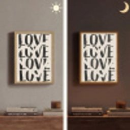 Love - Hart - Beige Light Box met batterij (Wandlamp) middel -sfeer3