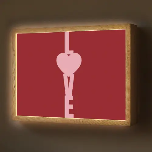 Love - Hart - Rood Light Box met batterij (Wandlamp) middel -z3d_website