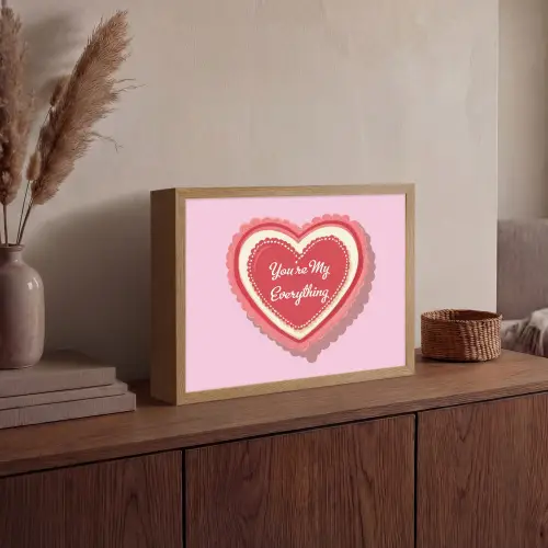 Liefde - Hart - Valentijn Light Box met batterij (Wandlamp) middel -sfeer2