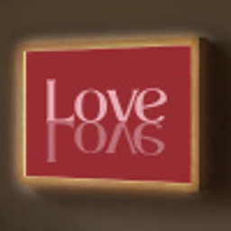 Love - Spiegeling - Rood Light Box met batterij (Wandlamp) middel -z3d_website