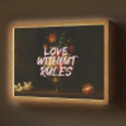 Liefde - Modern - Bloemen Light Box met batterij (Wandlamp) middel -z3d_website