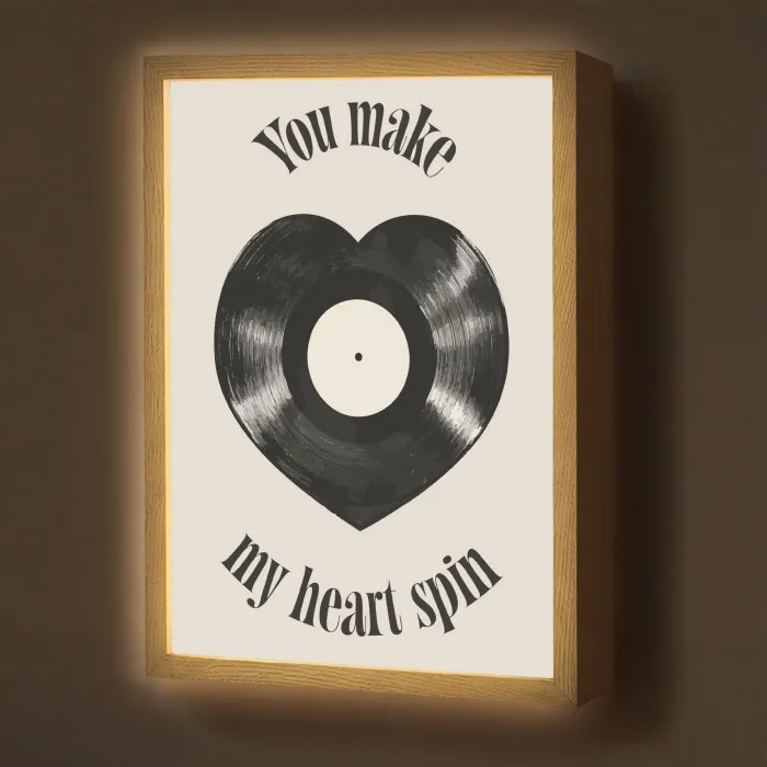 Love - Muziek - Quote Light Box met batterij (Wandlamp) middel -z3d_website