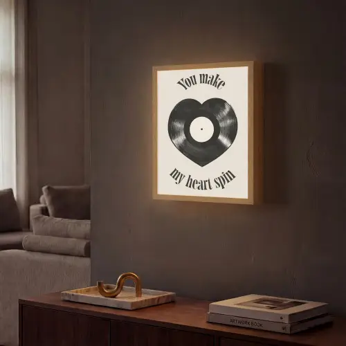 Love - Muziek - Quote Light Box met batterij (Wandlamp) middel -sfeer1