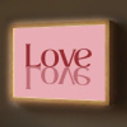 Love - Roze - Spiegeling Light Box met batterij (Wandlamp) middel -z3d_website