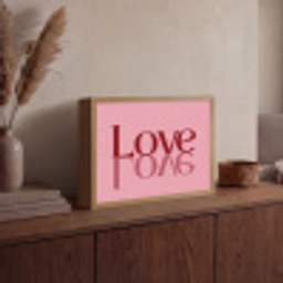 Love - Roze - Spiegeling Light Box met batterij (Wandlamp) middel -sfeer2