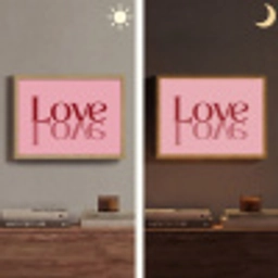 Love - Roze - Spiegeling Light Box met batterij (Wandlamp) middel -sfeer3