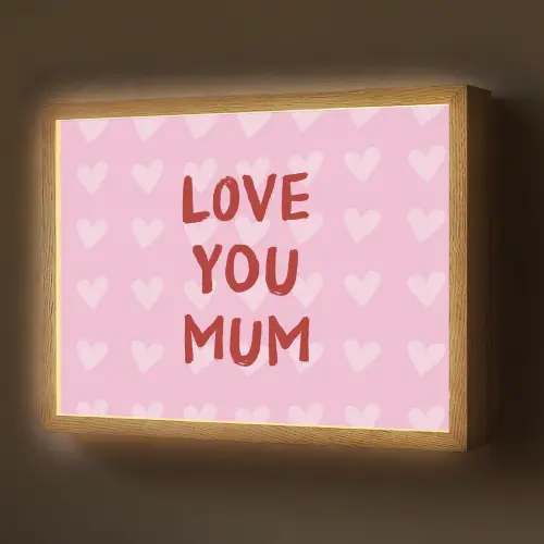 Love - Quote - Moeder - Rood Light Box met batterij (Wandlamp) middel -z3d_website