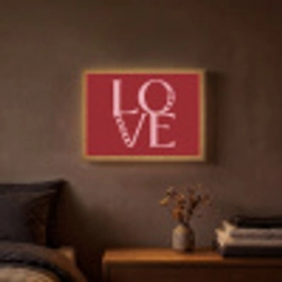 Love - Rood - Hatjes Light Box met batterij (Wandlamp) middel -sfeer4