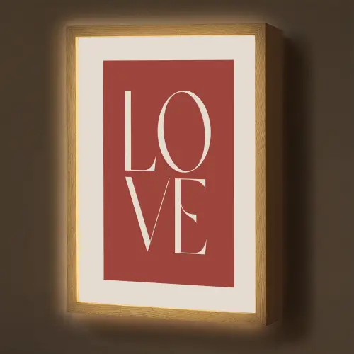 Love - Rood - Minimalistisch Light Box met batterij (Wandlamp) middel -z3d_website