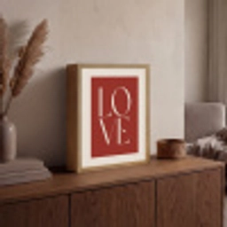 Love - Rood - Minimalistisch Light Box met batterij (Wandlamp) middel -sfeer2