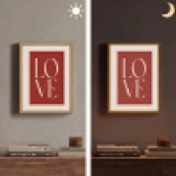 Love - Rood - Minimalistisch Light Box met batterij (Wandlamp) middel -sfeer3