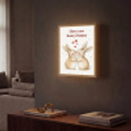 Liefde - Rood - konijn Light Box met batterij (Wandlamp) middel -sfeer1