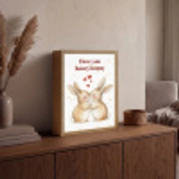 Liefde - Rood - konijn Light Box met batterij (Wandlamp) middel -sfeer2