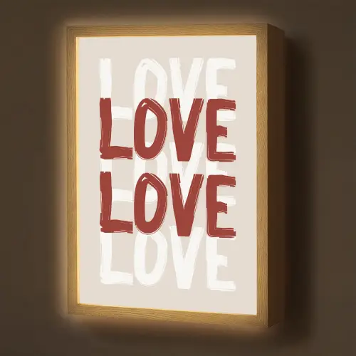 Love - Rood - Tekst Light Box met batterij (Wandlamp) middel -z3d_website