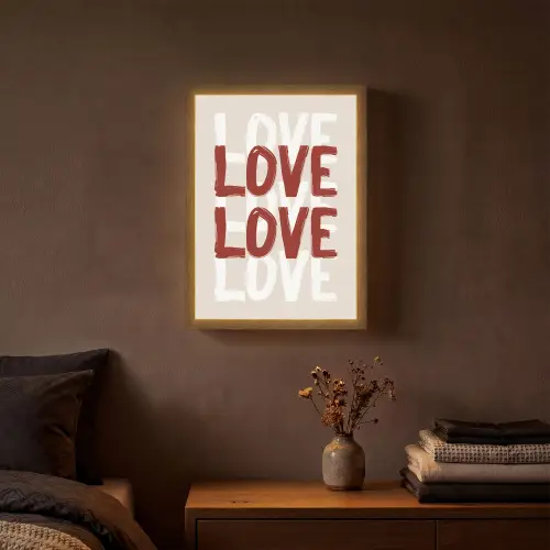 Love - Rood - Tekst Light Box met batterij (Wandlamp) middel -sfeer4