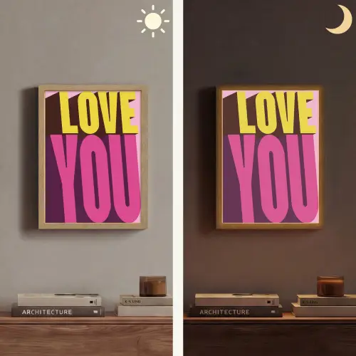 Love - Tekst - Roze - Valentijn Light Box met batterij (Wandlamp) middel -sfeer3