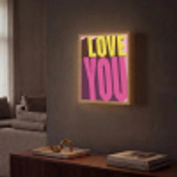Love - Tekst - Roze - Valentijn Light Box met batterij (Wandlamp) middel -sfeer1