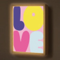 Love - Valentijn - Kleurrijk Light Box met batterij (Wandlamp) middel -z3d_website