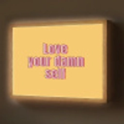 Love yourself - Roze - Geel Light Box met batterij (Wandlamp) middel -z3d_website
