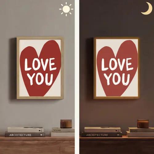 Loveyou - Hart - Rood Light Box met batterij (Wandlamp) middel -sfeer3