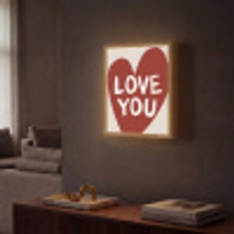 Loveyou - Hart - Rood Light Box met batterij (Wandlamp) middel -sfeer1