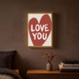 Loveyou - Hart - Rood Light Box met batterij (Wandlamp) middel -sfeer4
